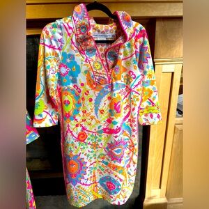 Gretchen Scott Ruffleneck Dress Medium EUC!